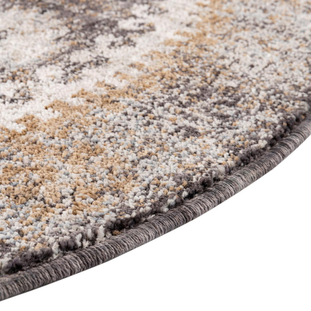 Charcoal Gray 3' 3 x 3' 3 Eco Southwestern Round Area Rug 100% Recycled Space Dyed Polyester With Cotton Backing Carpet for Natural Home Decor for Sale at Rug Engine