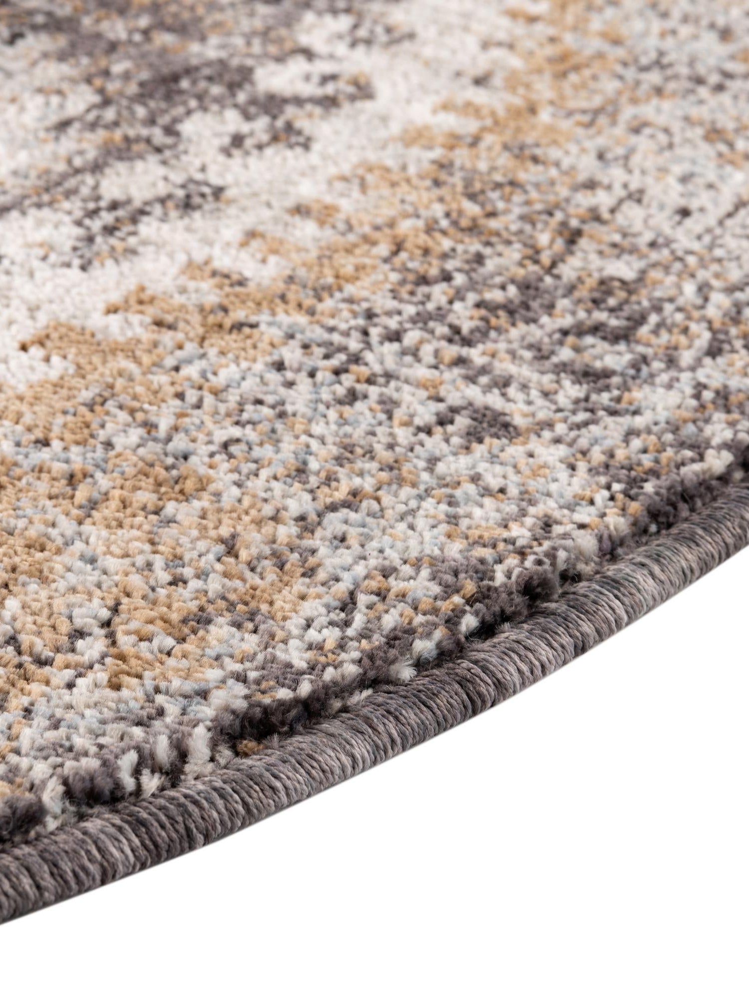 Charcoal Gray 7' x 7' Eco Southwestern Round Area Rug 100% Recycled Space Dyed Polyester With Cotton Backing Carpet for Natural Home Decor for Sale at Rug Engine