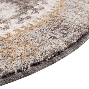 Charcoal Gray 7' x 7' Eco Southwestern Round Area Rug 100% Recycled Space Dyed Polyester With Cotton Backing Carpet for Natural Home Decor for Sale at Rug Engine