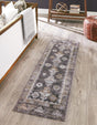Charcoal Gray 2' x 8' Eco Southwestern Runner Area Rug 100% Recycled Space Dyed Polyester With Cotton Backing Carpet for Natural Home Decor for Sale at Rug Engine