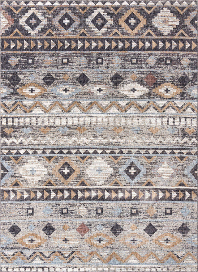 Khaki Gray 10' x 13' Eco Southwestern Rectangle Area Rug 100% Recycled Space Dyed Polyester With Cotton Backing Carpet for Natural Home Decor for Sale at Rug Engine