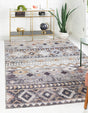 Khaki Gray 5' 3 x 8' Eco Southwestern Rectangle Area Rug 100% Recycled Space Dyed Polyester With Cotton Backing Carpet for Natural Home Decor for Sale at Rug Engine
