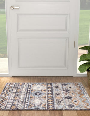 Khaki Gray 4' x 6' Eco Southwestern Rectangle Area Rug 100% Recycled Space Dyed Polyester With Cotton Backing Carpet for Natural Home Decor for Sale at Rug Engine
