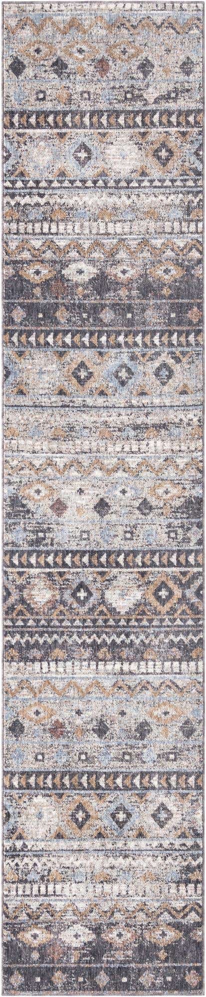 Khaki Gray 2' 7 x 12' Eco Southwestern Runner Area Rug 100% Recycled Space Dyed Polyester With Cotton Backing Carpet for Natural Home Decor for Sale at Rug Engine