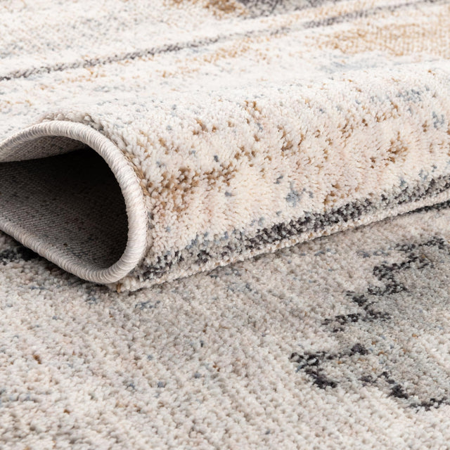 Ivory 2' x 8' Eco Southwestern Runner Area Rug 100% Recycled Space Dyed Polyester With Cotton Backing Carpet for Natural Home Decor for Sale at Rug Engine