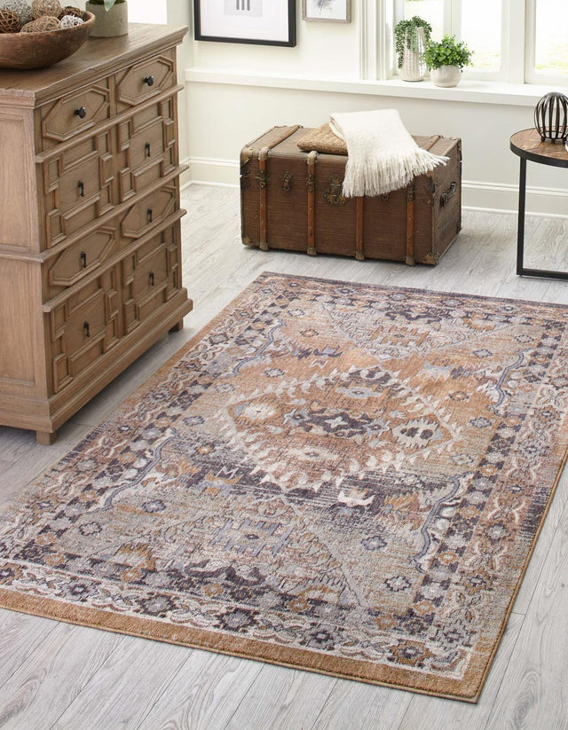 Khaki Gray 5' 3 x 8' Eco Southwestern Rectangle Area Rug 100% Recycled Space Dyed Polyester With Cotton Backing Carpet for Natural Home Decor for Sale at Rug Engine