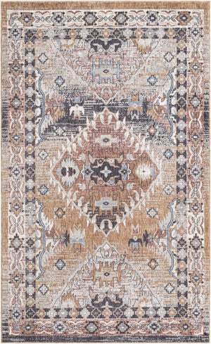 Khaki Gray 5' 3 x 8' Eco Southwestern Rectangle Area Rug 100% Recycled Space Dyed Polyester With Cotton Backing Carpet for Natural Home Decor for Sale at Rug Engine