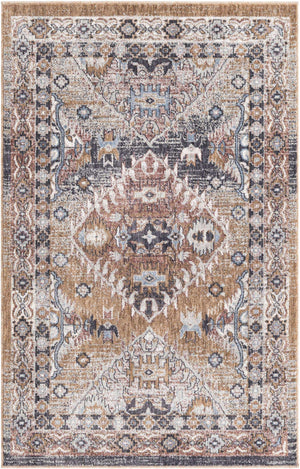Khaki Gray 4' x 6' Eco Southwestern Rectangle Area Rug 100% Recycled Space Dyed Polyester With Cotton Backing Carpet for Natural Home Decor for Sale at Rug Engine
