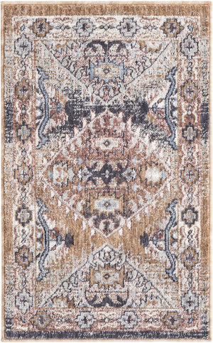 Khaki Gray 2' x 3' Eco Southwestern Rectangle Area Rug 100% Recycled Space Dyed Polyester With Cotton Backing Carpet for Natural Home Decor for Sale at Rug Engine
