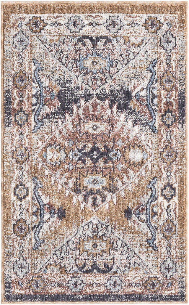 Khaki Gray 2' x 3' Eco Southwestern Rectangle Area Rug 100% Recycled Space Dyed Polyester With Cotton Backing Carpet for Natural Home Decor for Sale at Rug Engine