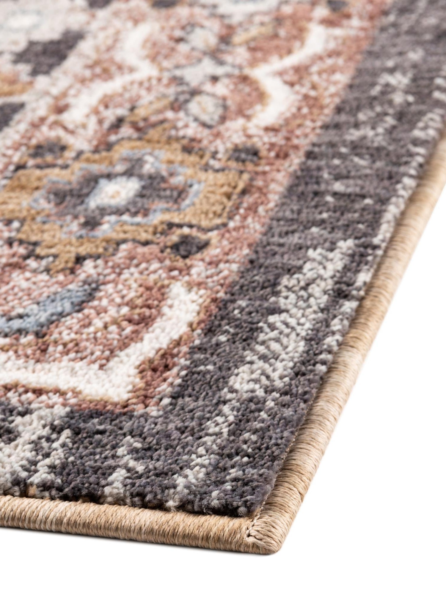 Khaki Gray 2' x 8' Eco Southwestern Runner Area Rug 100% Recycled Space Dyed Polyester With Cotton Backing Carpet for Natural Home Decor for Sale at Rug Engine