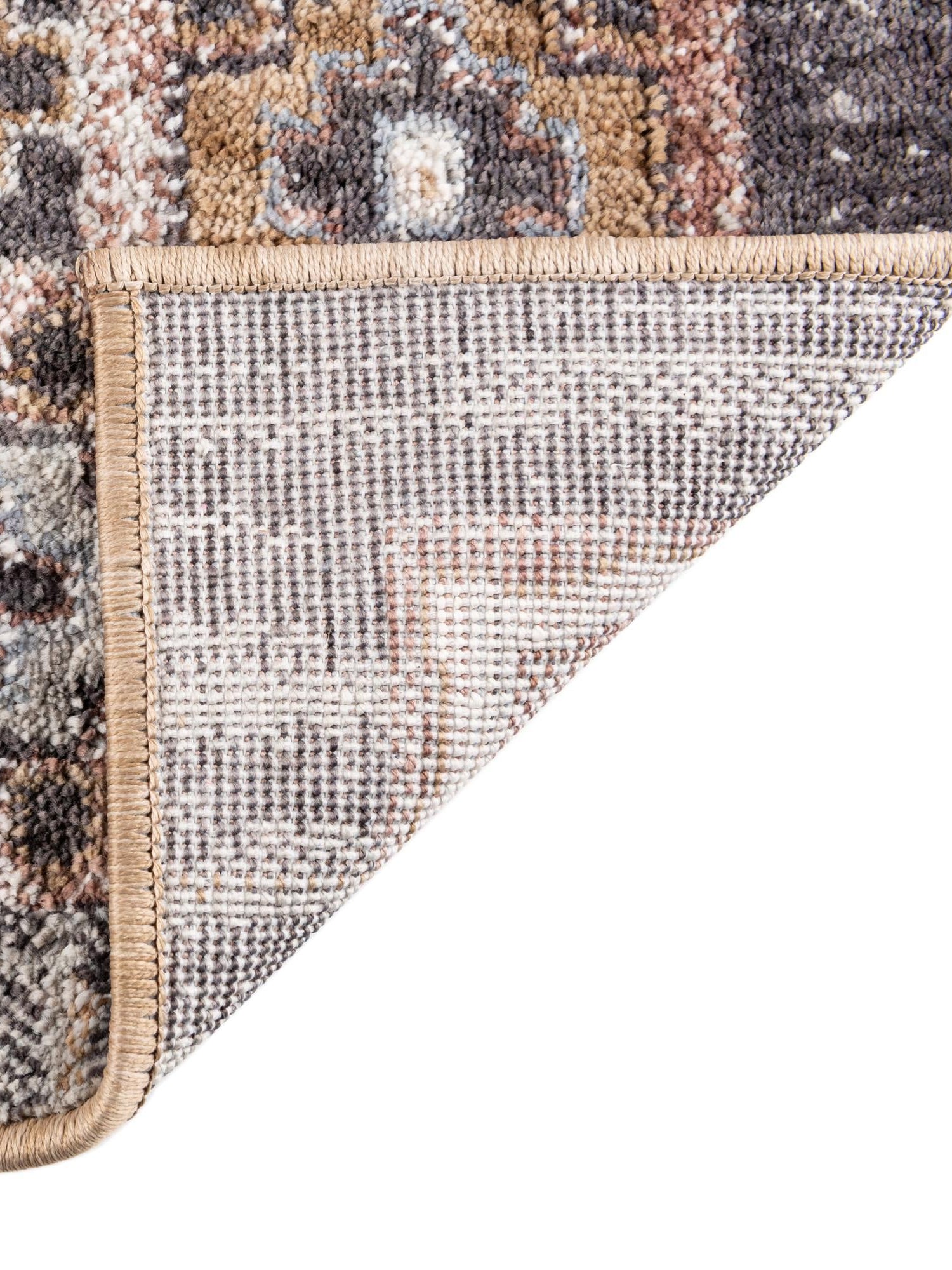 Khaki Gray 2' x 6' Eco Southwestern Runner Area Rug 100% Recycled Space Dyed Polyester With Cotton Backing Carpet for Natural Home Decor for Sale at Rug Engine