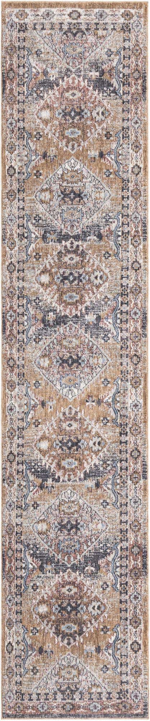 Khaki Gray 2' 7 x 12' Eco Southwestern Runner Area Rug 100% Recycled Space Dyed Polyester With Cotton Backing Carpet for Natural Home Decor for Sale at Rug Engine