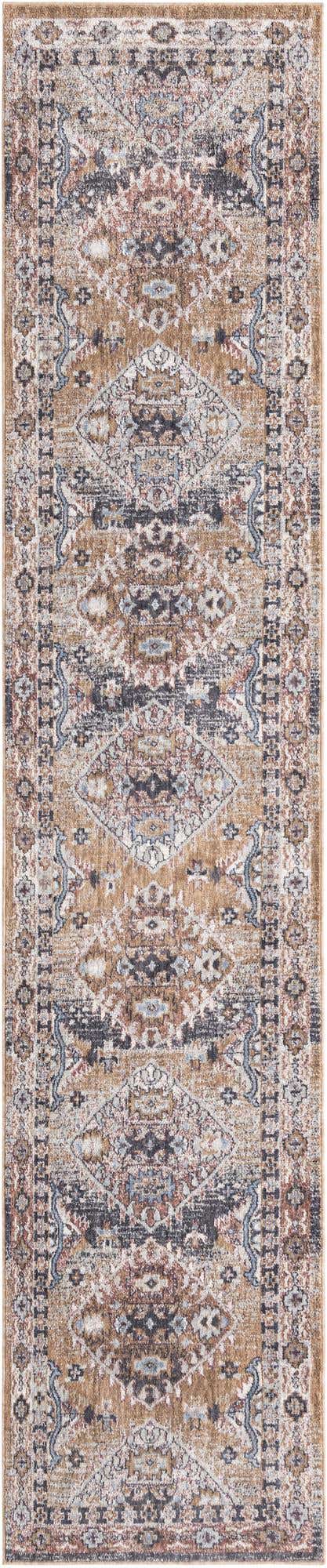Khaki Gray 2' 7 x 12' Eco Southwestern Runner Area Rug 100% Recycled Space Dyed Polyester With Cotton Backing Carpet for Natural Home Decor for Sale at Rug Engine