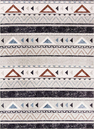 Gray 10' x 13' Eco Southwestern Rectangle Area Rug 100% Recycled Space Dyed Polyester With Cotton Backing Carpet for Natural Home Decor for Sale at Rug Engine