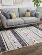 Gray 5' 3 x 8' Eco Southwestern Rectangle Area Rug 100% Recycled Space Dyed Polyester With Cotton Backing Carpet for Natural Home Decor for Sale at Rug Engine