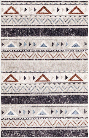 Gray 4' x 6' Eco Southwestern Rectangle Area Rug 100% Recycled Space Dyed Polyester With Cotton Backing Carpet for Natural Home Decor for Sale at Rug Engine