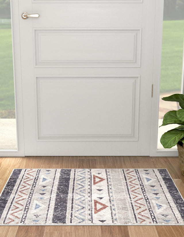 Gray 10' x 13' Eco Southwestern Rectangle Area Rug 100% Recycled Space Dyed Polyester With Cotton Backing Carpet for Natural Home Decor for Sale at Rug Engine