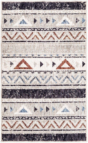 Gray 2' x 3' Eco Southwestern Rectangle Area Rug 100% Recycled Space Dyed Polyester With Cotton Backing Carpet for Natural Home Decor for Sale at Rug Engine