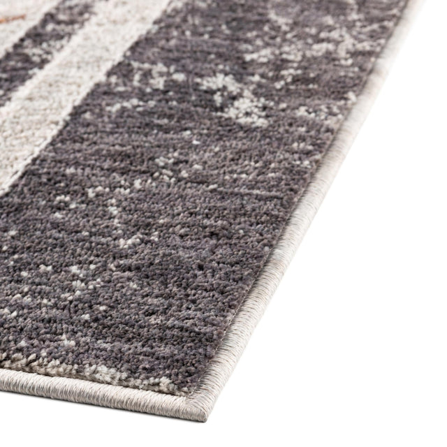 Gray 2' 7 x 12' Eco Southwestern Runner Area Rug 100% Recycled Space Dyed Polyester With Cotton Backing Carpet for Natural Home Decor for Sale at Rug Engine