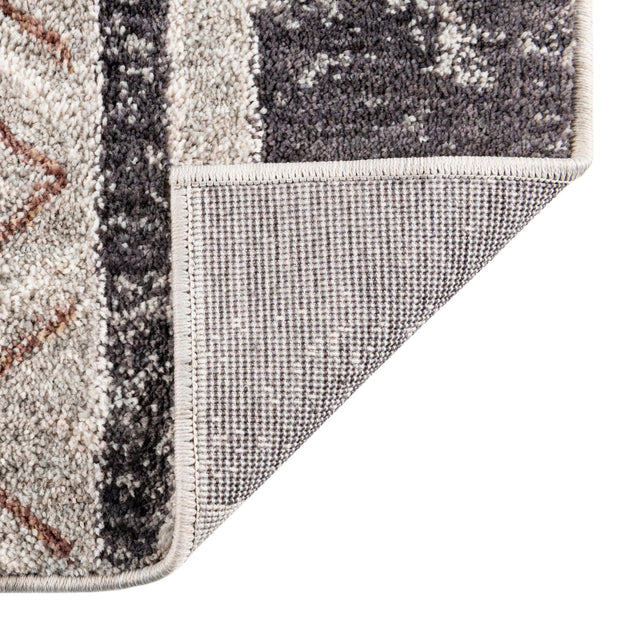 Gray 2' 7 x 12' Eco Southwestern Runner Area Rug 100% Recycled Space Dyed Polyester With Cotton Backing Carpet for Natural Home Decor for Sale at Rug Engine