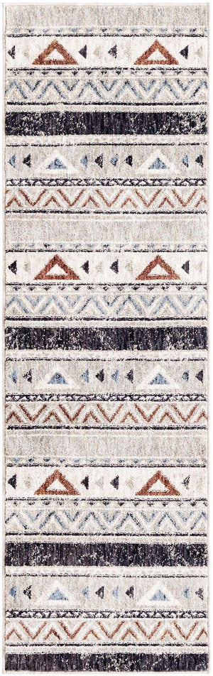 Gray 2' x 6' Eco Southwestern Runner Area Rug 100% Recycled Space Dyed Polyester With Cotton Backing Carpet for Natural Home Decor for Sale at Rug Engine