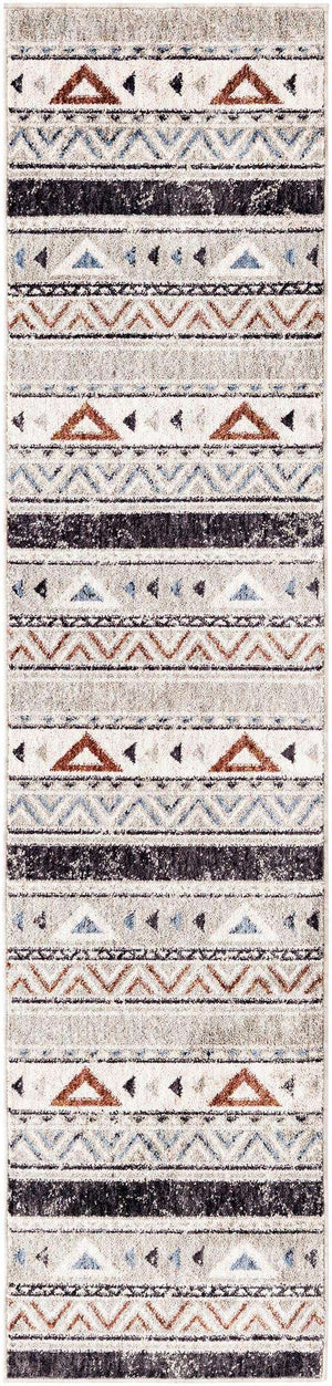 Gray 2' x 8' Eco Southwestern Runner Area Rug 100% Recycled Space Dyed Polyester With Cotton Backing Carpet for Natural Home Decor for Sale at Rug Engine