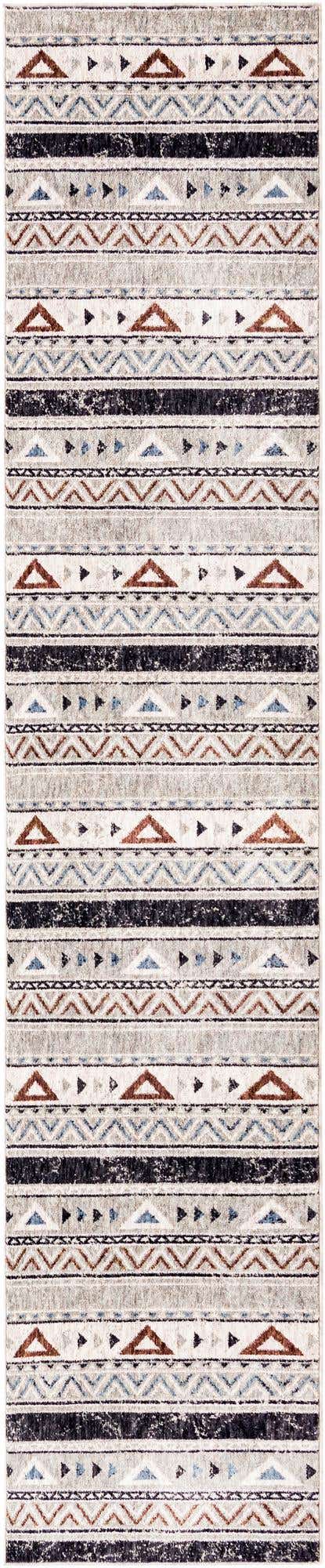 Gray 2' 7 x 12' Eco Southwestern Runner Area Rug 100% Recycled Space Dyed Polyester With Cotton Backing Carpet for Natural Home Decor for Sale at Rug Engine