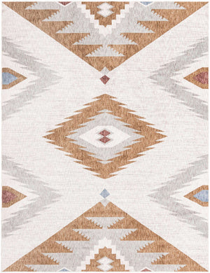 Ivory 7' 10 x 10' Eco Southwestern Rectangle Area Rug 100% Recycled Space Dyed Polyester With Cotton Backing Carpet for Natural Home Decor for Sale at Rug Engine