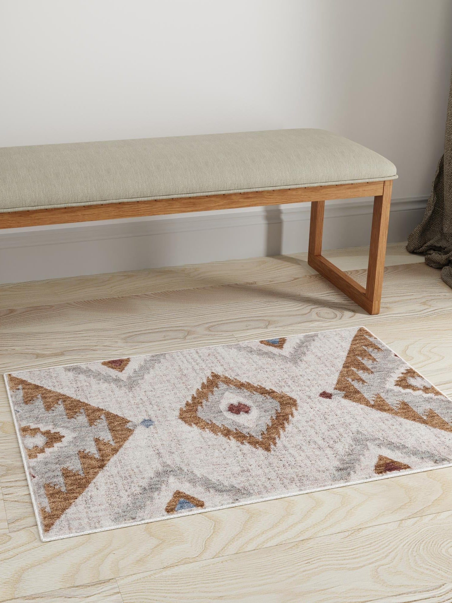 Ivory 10' x 13' Eco Southwestern Rectangle Area Rug 100% Recycled Space Dyed Polyester With Cotton Backing Carpet for Natural Home Decor for Sale at Rug Engine