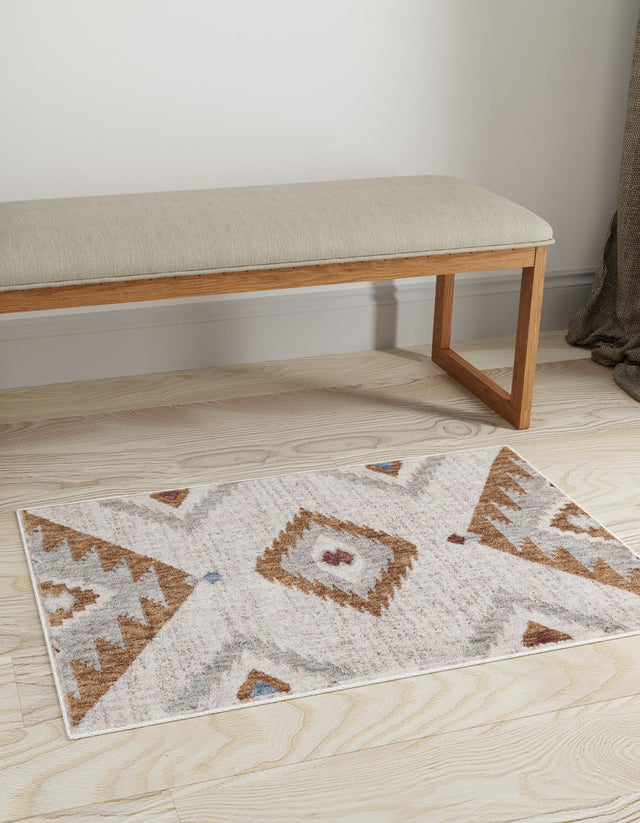 Ivory 7' 10 x 10' Eco Southwestern Rectangle Area Rug 100% Recycled Space Dyed Polyester With Cotton Backing Carpet for Natural Home Decor for Sale at Rug Engine