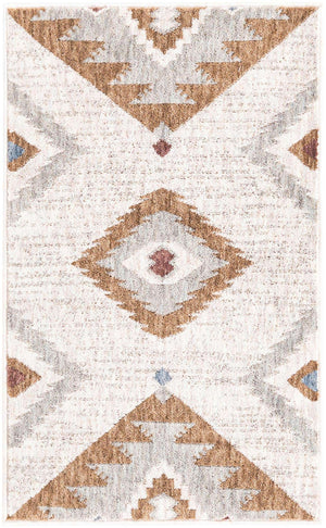 Ivory 2' x 3' Eco Southwestern Rectangle Area Rug 100% Recycled Space Dyed Polyester With Cotton Backing Carpet for Natural Home Decor for Sale at Rug Engine