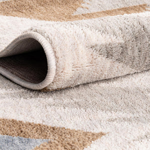 Ivory 7' x 7' Eco Southwestern Round Area Rug 100% Recycled Space Dyed Polyester With Cotton Backing Carpet for Natural Home Decor for Sale at Rug Engine