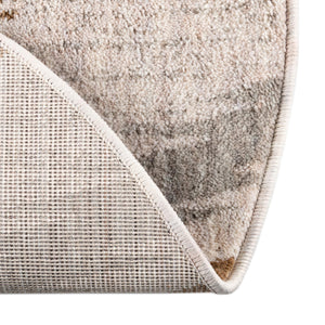Ivory 7' x 7' Eco Southwestern Round Area Rug 100% Recycled Space Dyed Polyester With Cotton Backing Carpet for Natural Home Decor for Sale at Rug Engine
