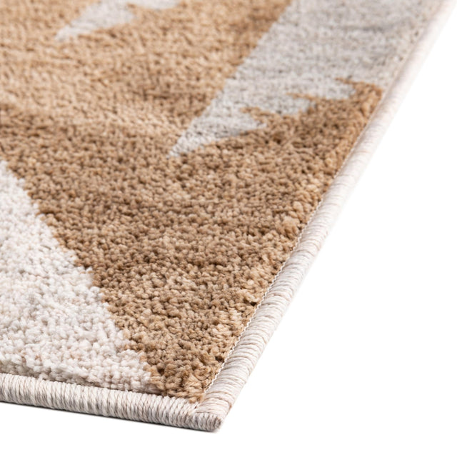 Ivory 2' 7 x 12' Eco Southwestern Runner Area Rug 100% Recycled Space Dyed Polyester With Cotton Backing Carpet for Natural Home Decor for Sale at Rug Engine