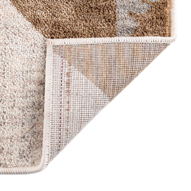 Ivory 2' x 6' Eco Southwestern Runner Area Rug 100% Recycled Space Dyed Polyester With Cotton Backing Carpet for Natural Home Decor for Sale at Rug Engine
