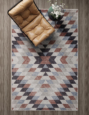 Multicolor 2' x 3' Eco Southwestern Rectangle Area Rug 100% Recycled Space Dyed Polyester With Cotton Backing Carpet for Natural Home Decor for Sale at Rug Engine