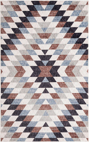 Multicolor 5' 3 x 8' Eco Southwestern Rectangle Area Rug 100% Recycled Space Dyed Polyester With Cotton Backing Carpet for Natural Home Decor for Sale at Rug Engine