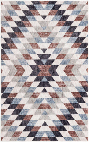 Multicolor 4' x 6' Eco Southwestern Rectangle Area Rug 100% Recycled Space Dyed Polyester With Cotton Backing Carpet for Natural Home Decor for Sale at Rug Engine