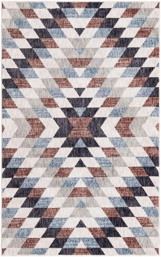 Multicolor 4' x 6' Eco Southwestern Rectangle Area Rug 100% Recycled Space Dyed Polyester With Cotton Backing Carpet for Natural Home Decor for Sale at Rug Engine