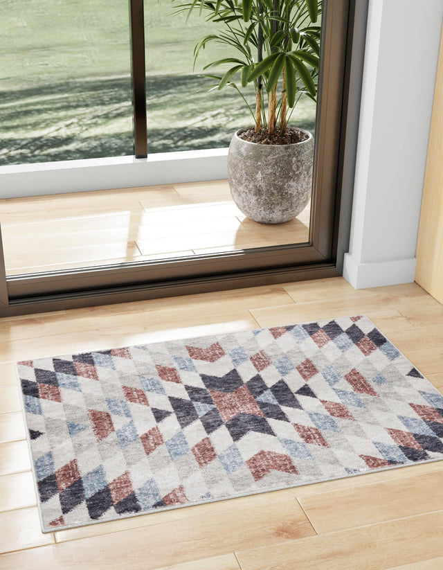 Multicolor 4' x 6' Eco Southwestern Rectangle Area Rug 100% Recycled Space Dyed Polyester With Cotton Backing Carpet for Natural Home Decor for Sale at Rug Engine