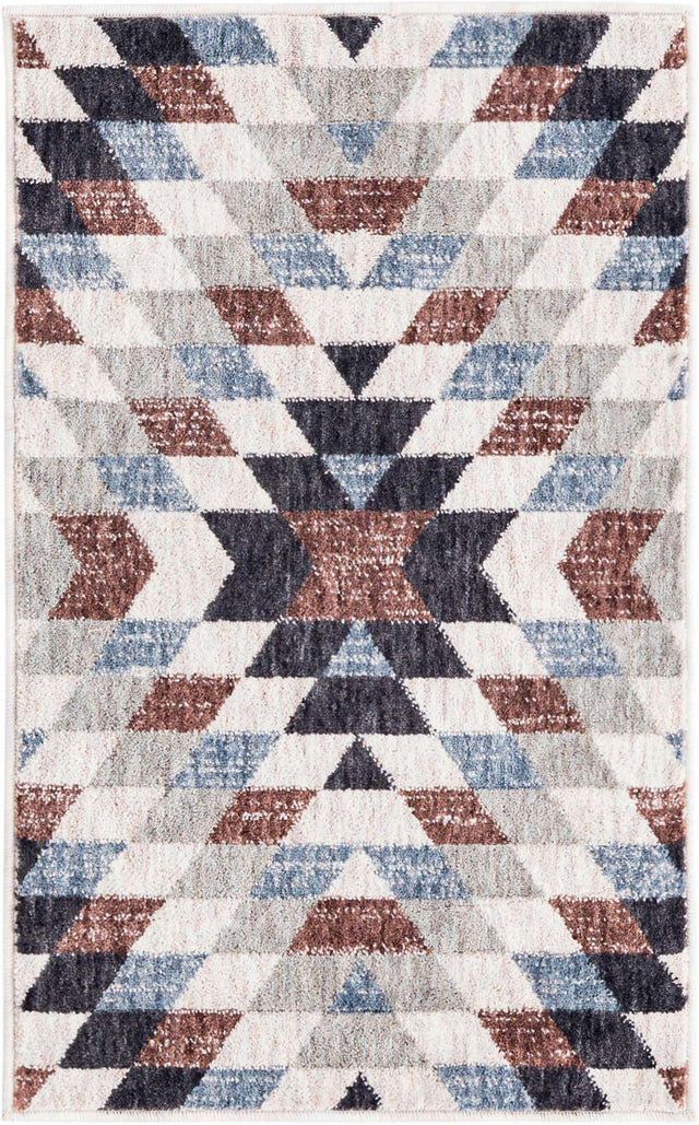 Multicolor 2' x 3' Eco Southwestern Rectangle Area Rug 100% Recycled Space Dyed Polyester With Cotton Backing Carpet for Natural Home Decor for Sale at Rug Engine