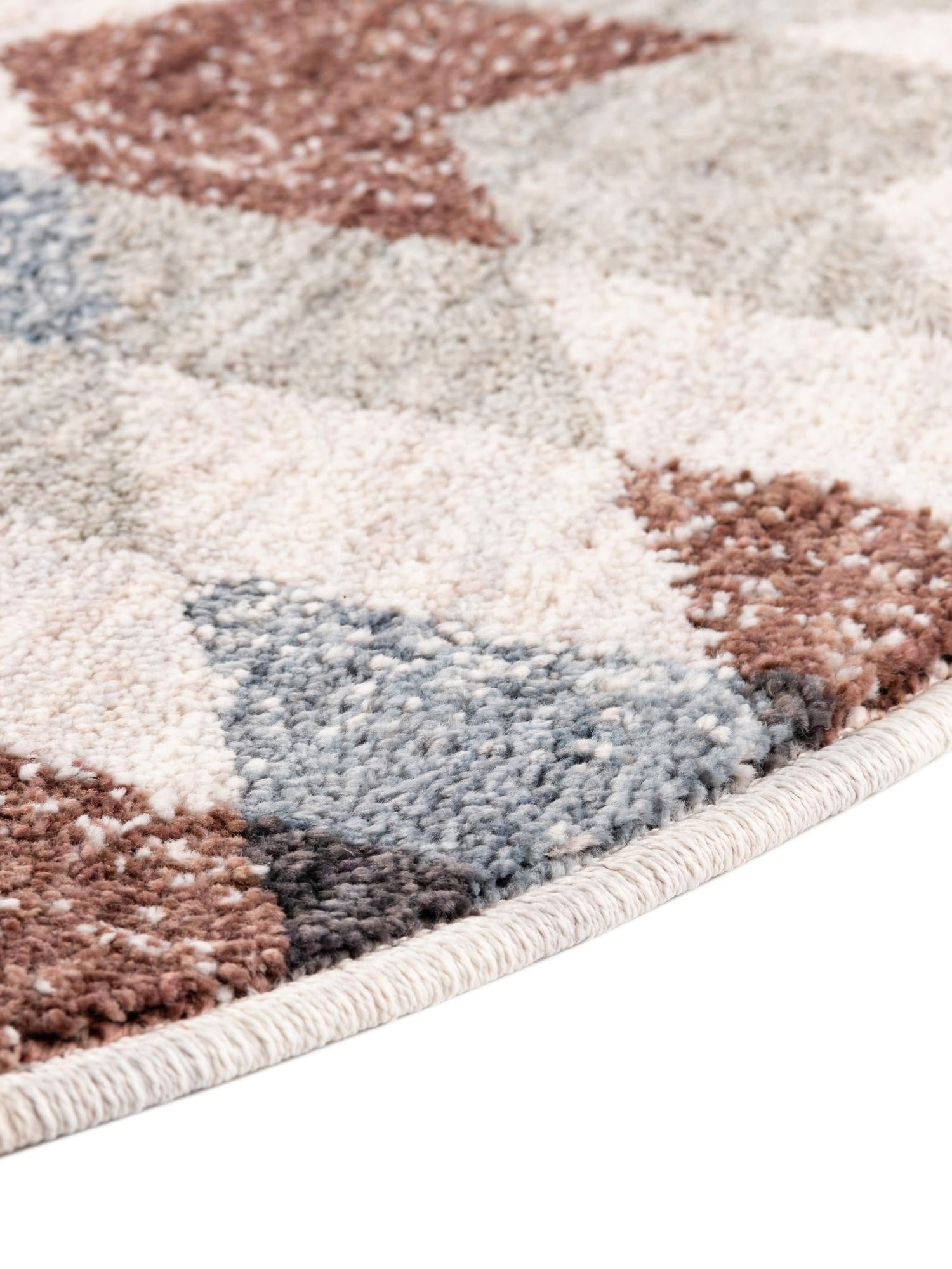 Multicolor 3' 3 x 3' 3 Eco Southwestern Round Area Rug 100% Recycled Space Dyed Polyester With Cotton Backing Carpet for Natural Home Decor for Sale at Rug Engine