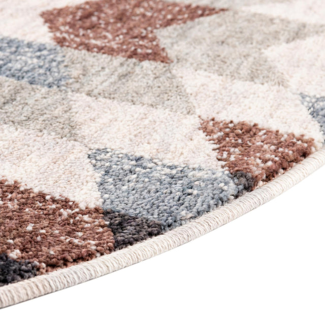 Multicolor 3' 3 x 3' 3 Eco Southwestern Round Area Rug 100% Recycled Space Dyed Polyester With Cotton Backing Carpet for Natural Home Decor for Sale at Rug Engine