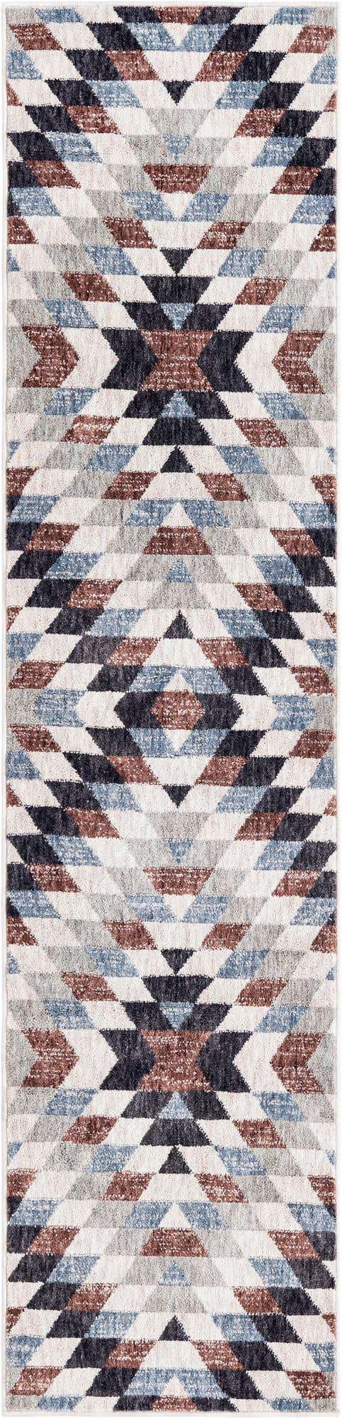 Multicolor 2' x 8' Eco Southwestern Runner Area Rug 100% Recycled Space Dyed Polyester With Cotton Backing Carpet for Natural Home Decor for Sale at Rug Engine