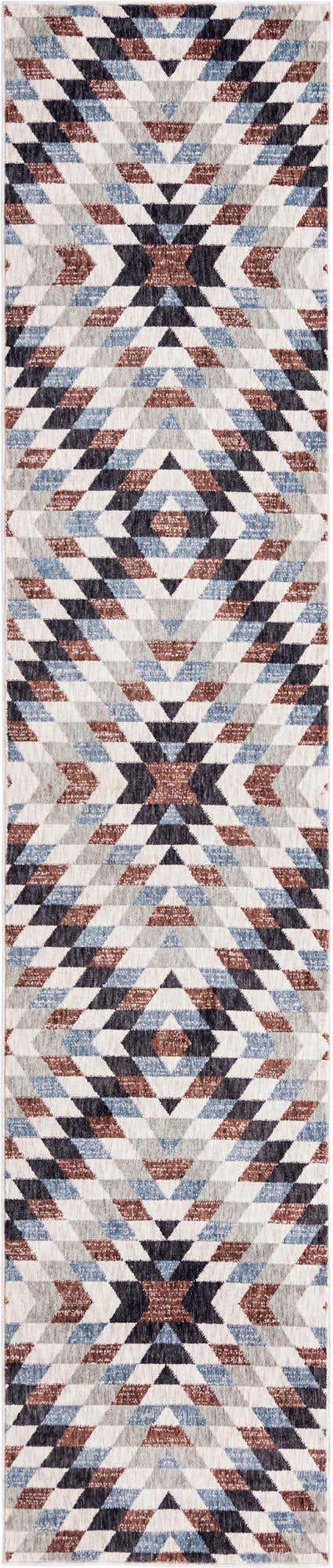 Multicolor 2' 7 x 12' Eco Southwestern Runner Area Rug 100% Recycled Space Dyed Polyester With Cotton Backing Carpet for Natural Home Decor for Sale at Rug Engine