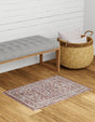 Dusty Rose 2' x 3' Eco Traditional Rectangle Area Rug 100% Recycled Space Dyed Polyester With Cotton Backing Classic Pattern Carpet for Living, Dining, Office Space for Sale at Rug Engine