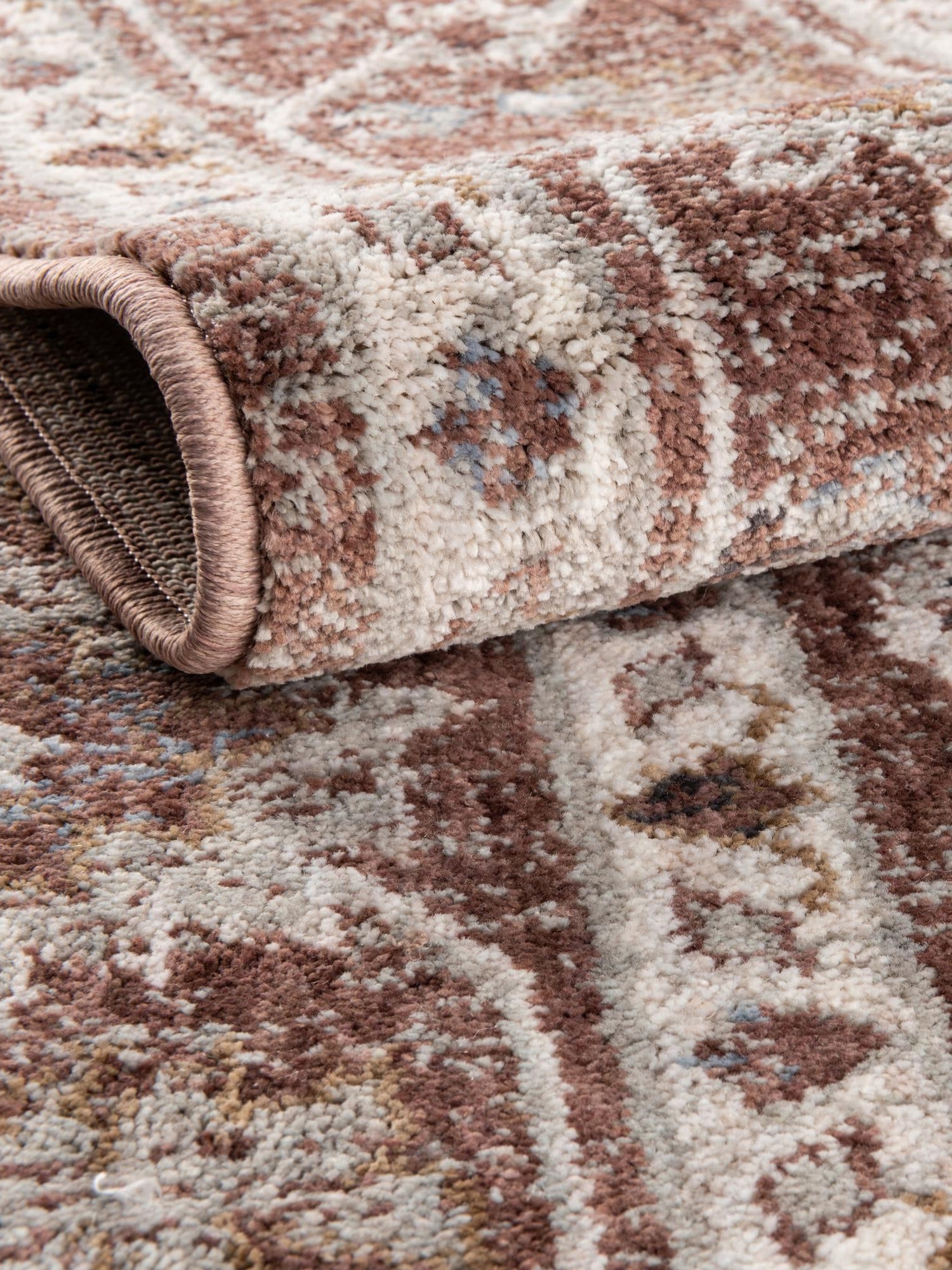 Dusty Rose 2' x 8' Eco Traditional Runner Area Rug 100% Recycled Space Dyed Polyester With Cotton Backing Classic Pattern Carpet for Living, Dining, Office Space for Sale at Rug Engine