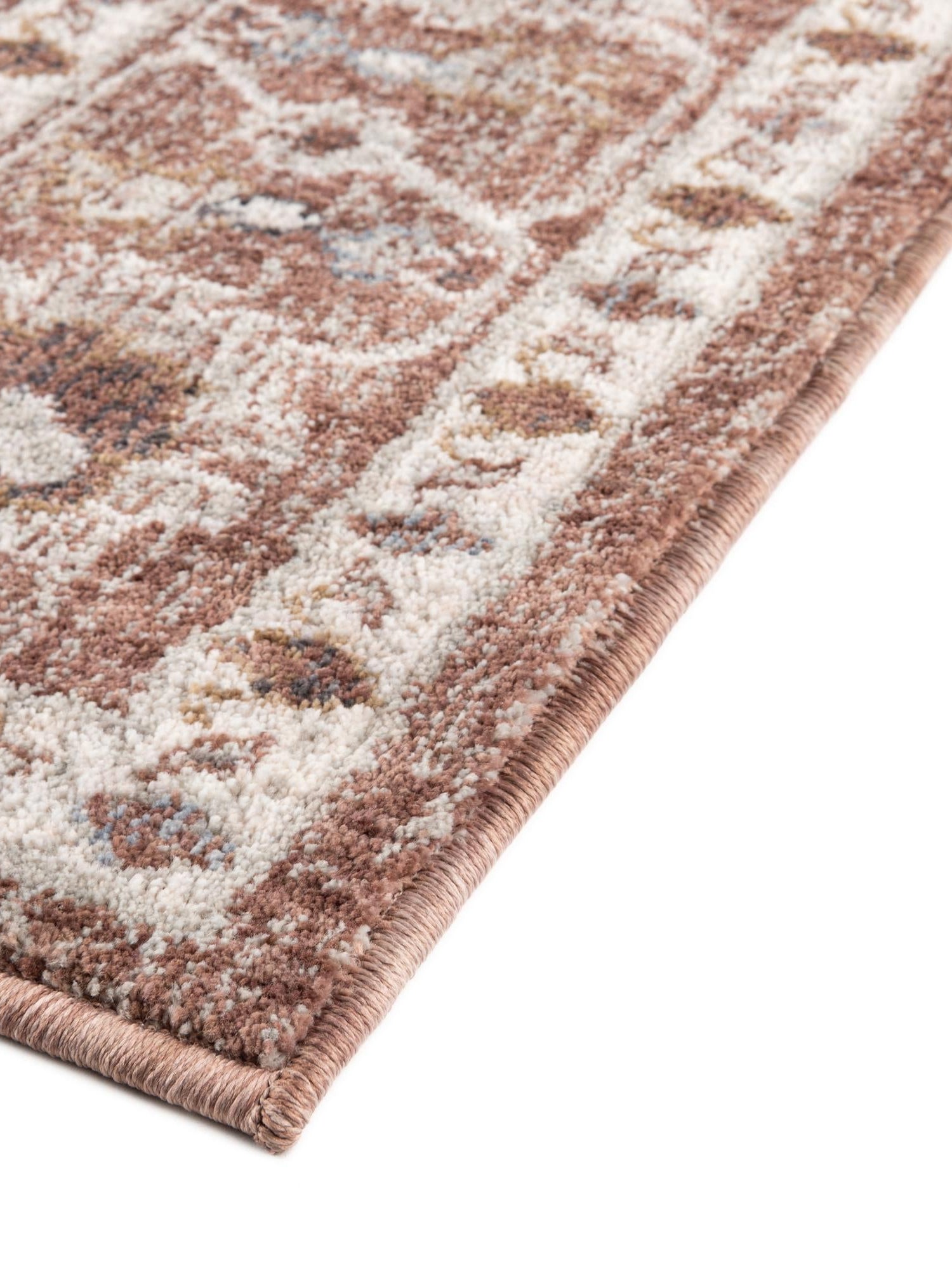 Dusty Rose 2' x 6' Eco Traditional Runner Area Rug 100% Recycled Space Dyed Polyester With Cotton Backing Classic Pattern Carpet for Living, Dining, Office Space for Sale at Rug Engine