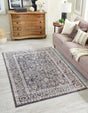 Charcoal Gray 4' x 6' Eco Traditional Rectangle Area Rug 100% Recycled Space Dyed Polyester With Cotton Backing Classic Pattern Carpet for Living, Dining, Office Space for Sale at Rug Engine
